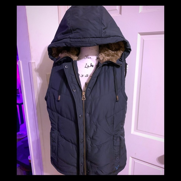 navy blue winter vest